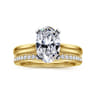 Lauren - 14K White-Yellow Gold Oval Diamond Engagement Ring