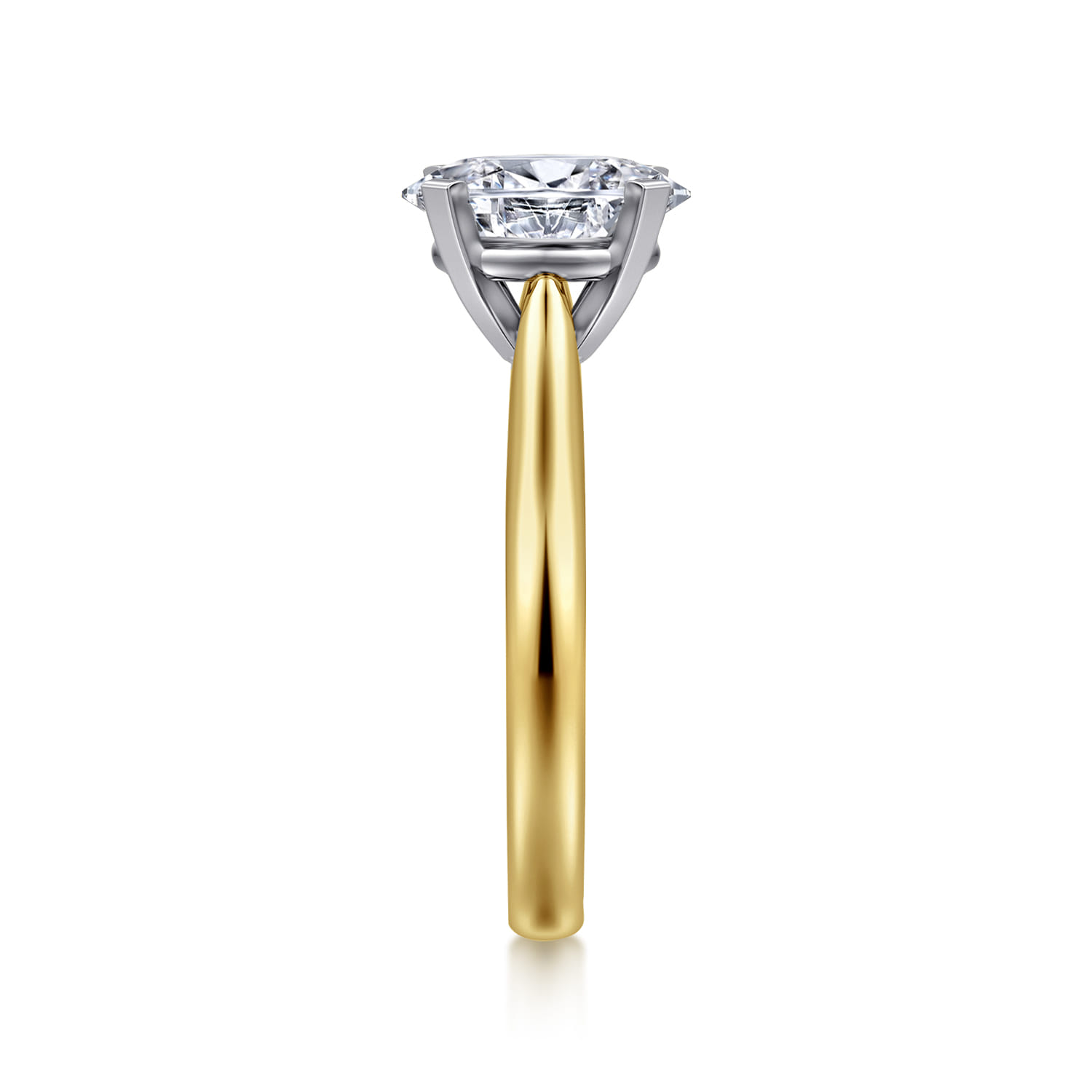 Lauren - 14K White-Yellow Gold Oval Diamond Engagement Ring - Shot 5