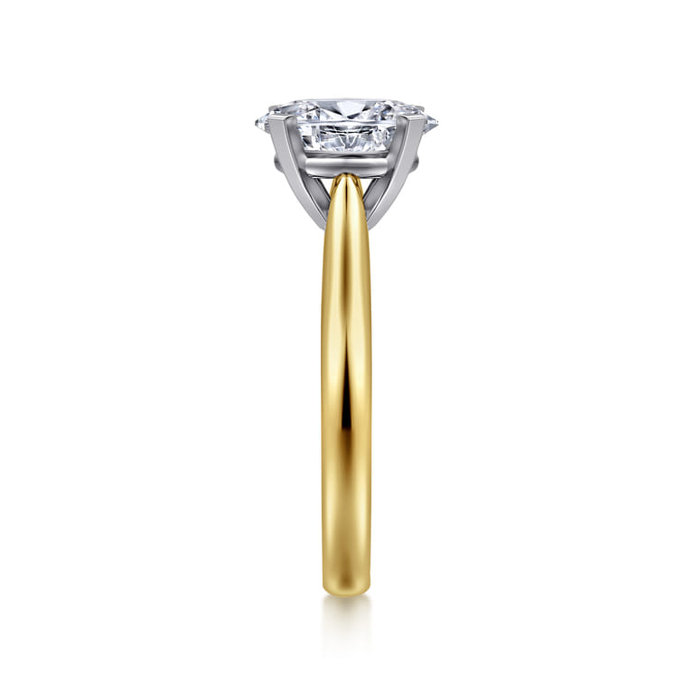 Lauren - 14K White-Yellow Gold Oval Diamond Engagement Ring - Shot 5