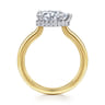 Sandi - 14K White-Yellow Gold East West Pear Shape Diamond Engagement Ring - 0.11 ct