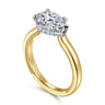 Sandi - 14K White-Yellow Gold East West Pear Shape Diamond Engagement Ring - 0.11 ct