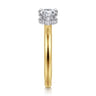 Sandi - 14K White-Yellow Gold East West Pear Shape Diamond Engagement Ring - 0.11 ct