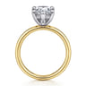 Peace - 14K Yellow-White Gold Pear Shape Diamond Engagement Ring - 0.08 ct