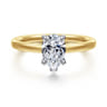 Austria - 14K White-Yellow Gold Pear Shape Diamond Engagement Ring - 0.06 ct
