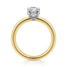 Austria - 14K White-Yellow Gold Pear Shape Diamond Engagement Ring - 0.08 ct