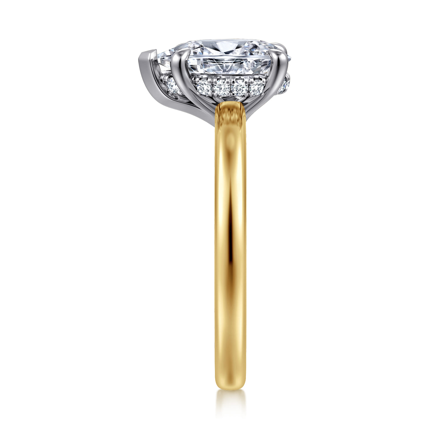 Austria - 14K White-Yellow Gold Pear Shape Diamond Engagement Ring - 0.08 ct - Shot 4