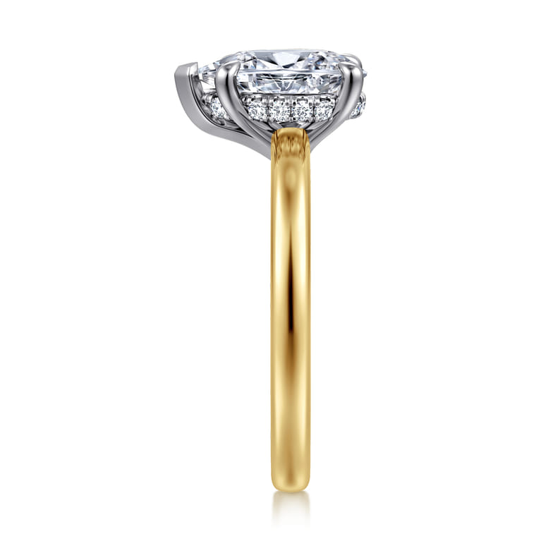 Austria - 14K White-Yellow Gold Pear Shape Diamond Engagement Ring - 0.08 ct - Shot 4
