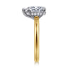 Austria - 14K White-Yellow Gold Pear Shape Diamond Engagement Ring - 0.08 ct
