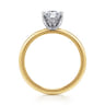 Evelina - 14K White-Yellow Gold Pear Shape Solitaire Diamond Engagement Ring