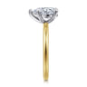 Evelina - 14K White-Yellow Gold Pear Shape Solitaire Diamond Engagement Ring