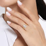 Evelina - 14K White-Yellow Gold Pear Shape Solitaire Diamond Engagement Ring