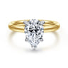 Unite - 14K White-Yellow Gold Pear Shape Solitaire Diamond Engagement Ring