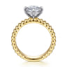 Empress - 14K White-Yellow Gold Oval Diamond Engagement Ring