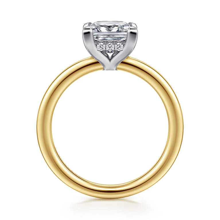 Austria - 14K White-Yellow Gold Princess Cut Diamond Engagement Ring - 0.07 ct - Shot 2