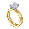 Argentina - 14K White-Yellow Gold Radiant Cut Diamond Engagement Ring - 0.05 ct