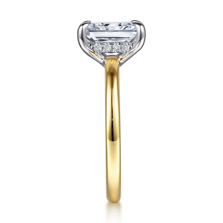 Austria - 14K White-Yellow Gold Radiant Cut Diamond Engagement Ring - 0.08 ct - Shot 5