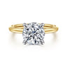 Cari - 14K White-Yellow Gold Round Diamond Engagement Ring - 0.08 ct