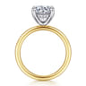 Cari - 14K White-Yellow Gold Round Diamond Engagement Ring - 0.08 ct