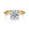 Cari - 14K White-Yellow Gold Round Diamond Engagement Ring - 0.09 ct