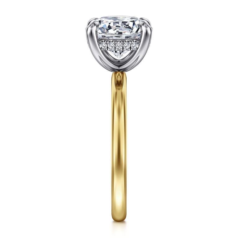 Cari - 14K White-Yellow Gold Round Diamond Engagement Ring - 0.09 ct - Shot 5