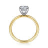 Cari - 14K White-Yellow Gold Round Diamond Engagement Ring - 0.05 ct