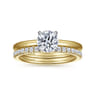 Cari - 14K White-Yellow Gold Round Diamond Engagement Ring - 0.05 ct