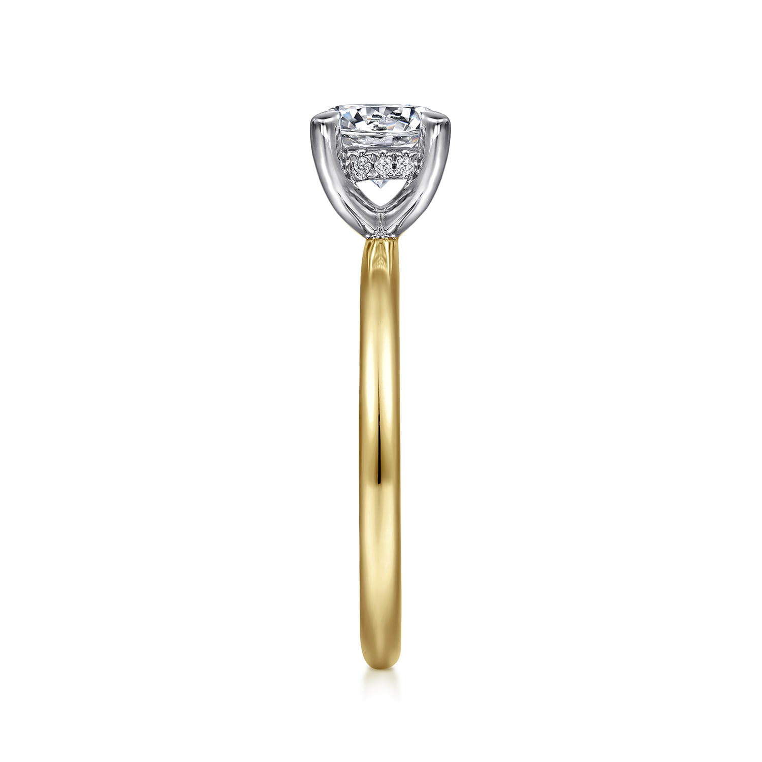 Cari - 14K White-Yellow Gold Round Diamond Engagement Ring - 0.05 ct - Shot 5