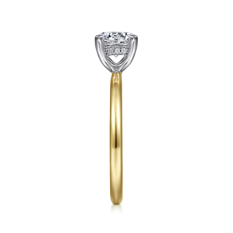 Cari - 14K White-Yellow Gold Round Diamond Engagement Ring - 0.05 ct - Shot 5