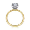 Cari - 14K White and Yellow Gold Round Diamond Engagement Ring - 0.06 ct