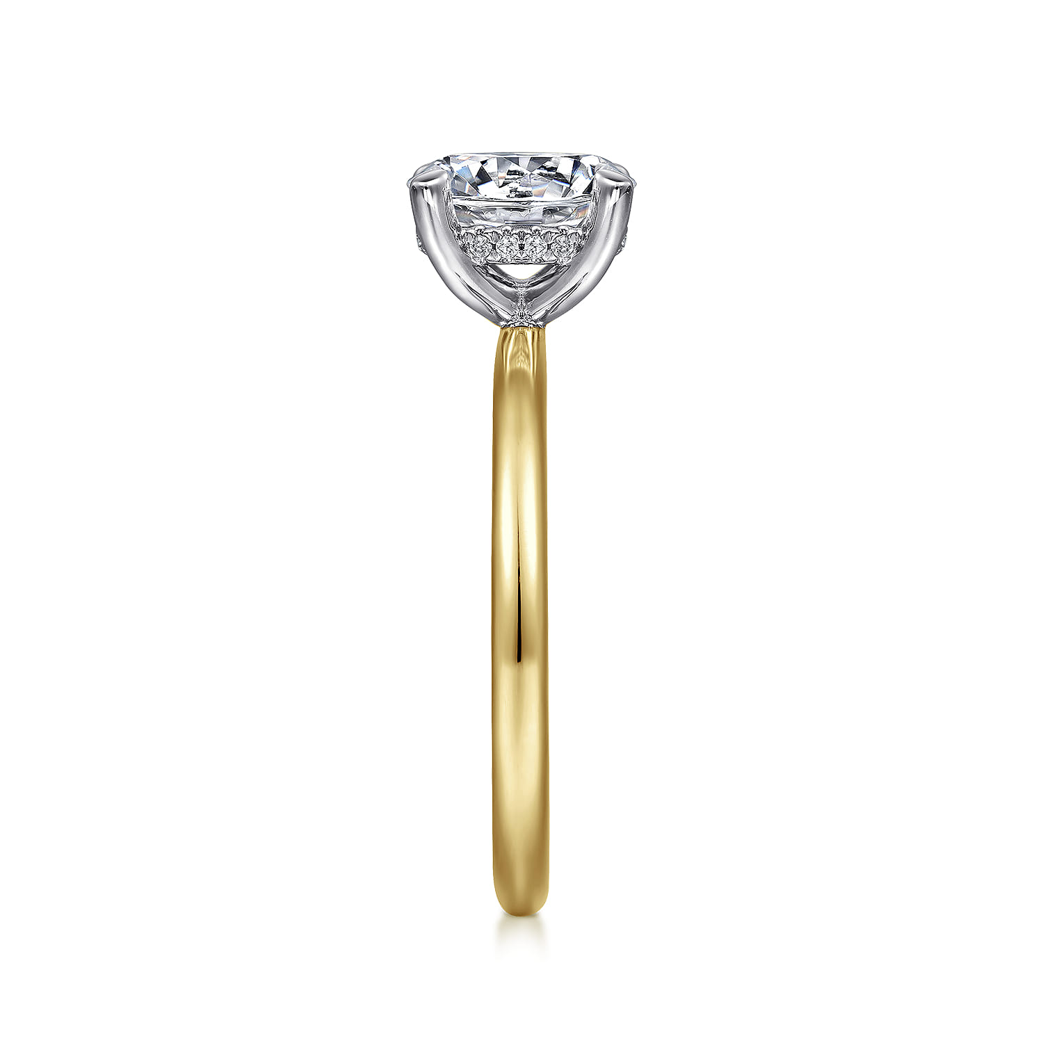Cari - 14K White and Yellow Gold Round Diamond Engagement Ring - 0.06 ct - Shot 5