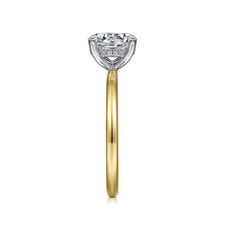 Cari - 14K White and Yellow Gold Round Diamond Engagement Ring - 0.06 ct - Shot 5