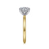 Cari - 14K White and Yellow Gold Round Diamond Engagement Ring - 0.06 ct