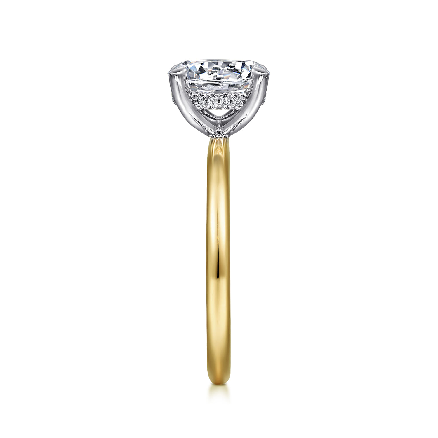 Cari - 14K White-Yellow Gold Round Diamond Engagement Ring - 0.07 ct - Shot 5