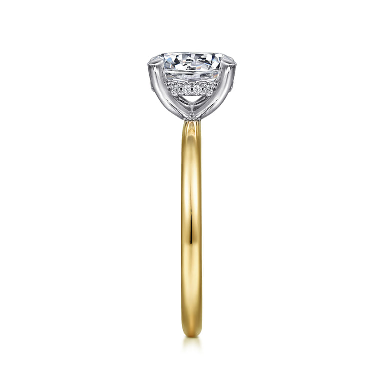 Cari - 14K White-Yellow Gold Round Diamond Engagement Ring - 0.07 ct - Shot 5