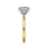 Cari - 14K White-Yellow Gold Round Diamond Engagement Ring - 0.07 ct