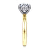 Daniele - 14K White and Yellow Gold Round Solitaire Diamond Engagement Ring - 0.16 ct