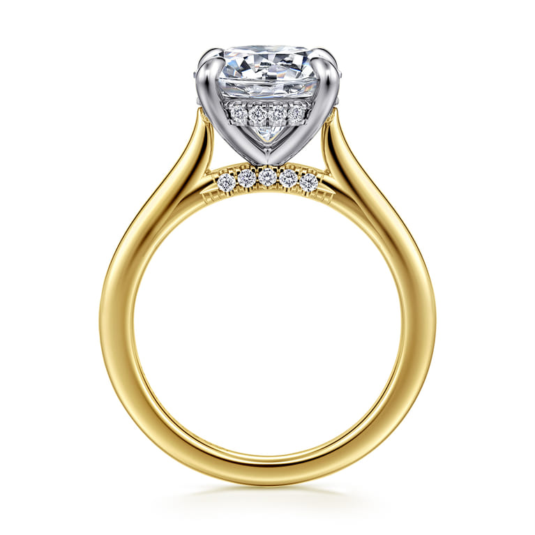 Ericka - 14K White-Yellow Gold Round Diamond Engagement Ring - 0.15 ct - Shot 2
