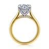 Ericka - 14K White-Yellow Gold Round Diamond Engagement Ring - 0.15 ct