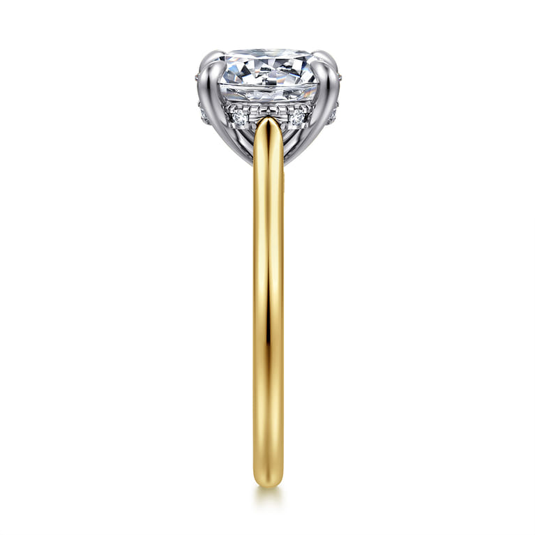 Ericka - 14K White-Yellow Gold Round Diamond Engagement Ring - 0.15 ct - Shot 4