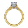 Ericka - 14K White-Yellow Gold Round Diamond Engagement Ring - 0.1 ct