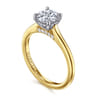Ericka - 14K White-Yellow Gold Round Diamond Engagement Ring - 0.1 ct