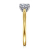 Ericka - 14K White-Yellow Gold Round Diamond Engagement Ring - 0.1 ct