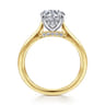 Ericka - 14K White and Yellow Gold Round Diamond Engagement Ring - 0.12 ct