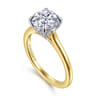 Ericka - 14K White and Yellow Gold Round Diamond Engagement Ring - 0.12 ct