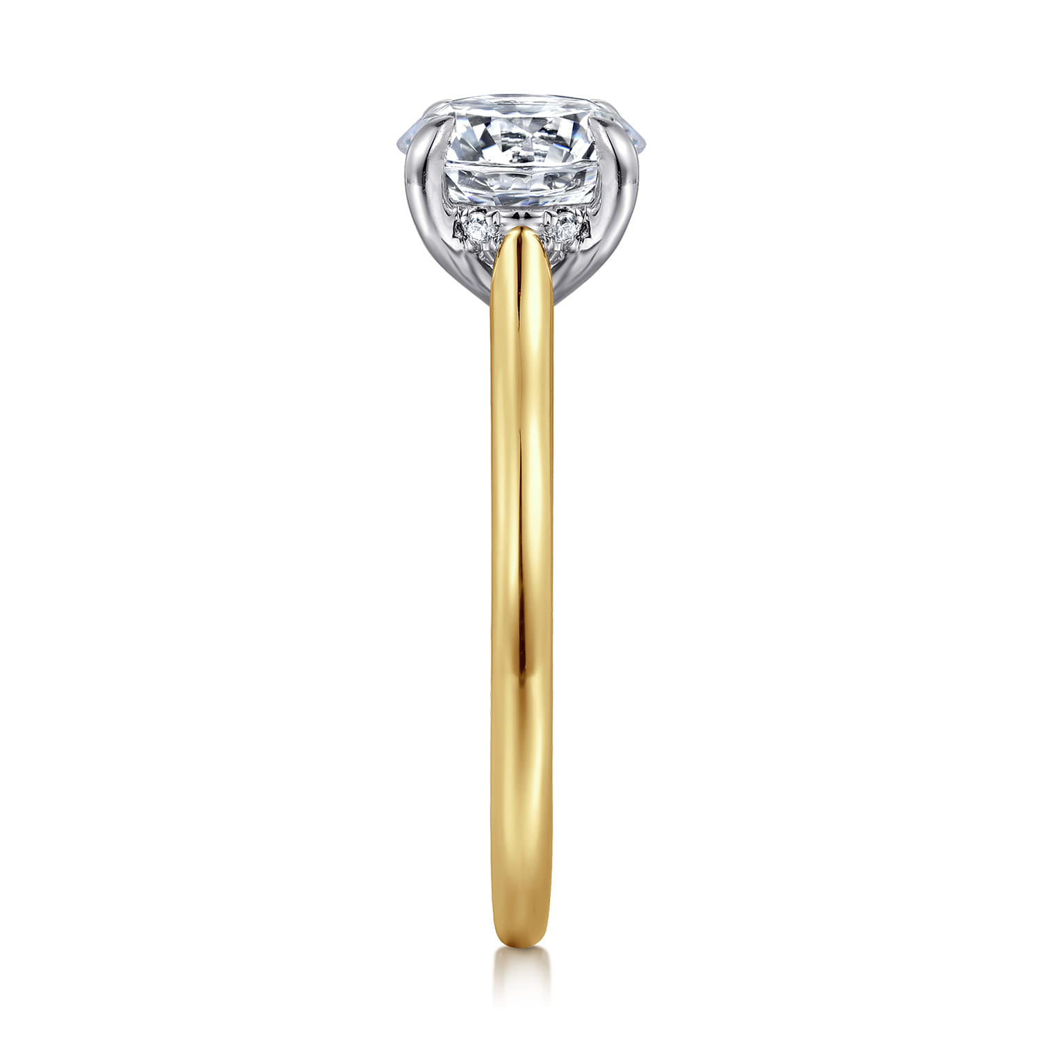 Ericka - 14K White and Yellow Gold Round Diamond Engagement Ring - 0.12 ct - Shot 5