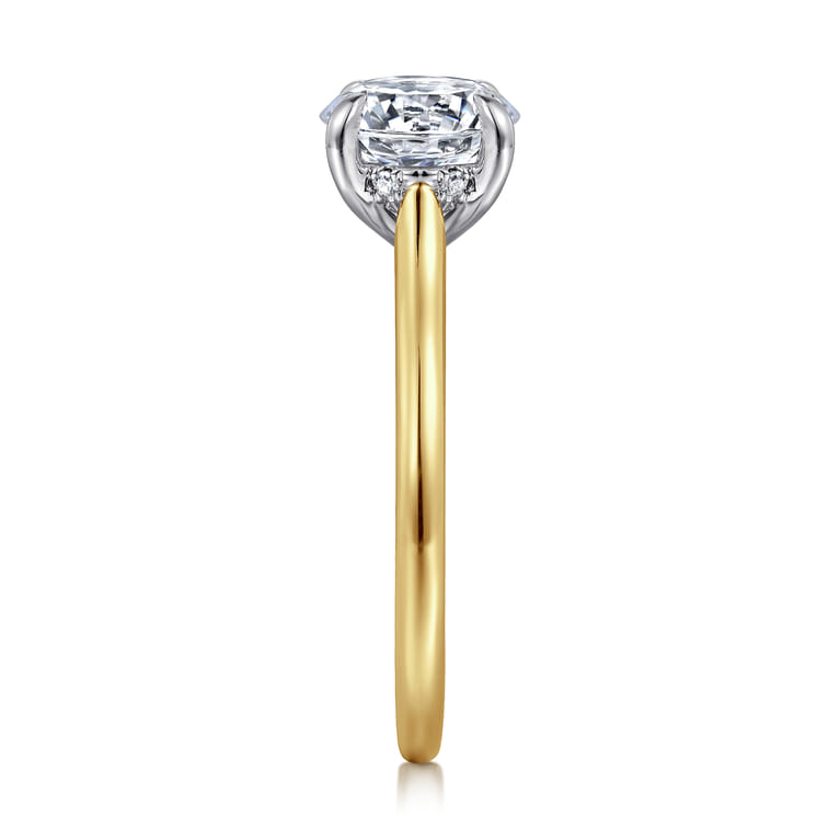 Ericka - 14K White and Yellow Gold Round Diamond Engagement Ring - 0.12 ct - Shot 5
