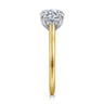 Ericka - 14K White and Yellow Gold Round Diamond Engagement Ring - 0.12 ct