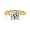 Ericka - 14K White-Yellow Gold Round Diamond Engagement Ring - 0.13 ct