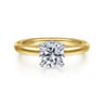 Sandi - 14K White-Yellow Gold Round Diamond Engagement Ring - 0.08 ct