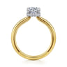 Sandi - 14K White-Yellow Gold Round Diamond Engagement Ring - 0.08 ct